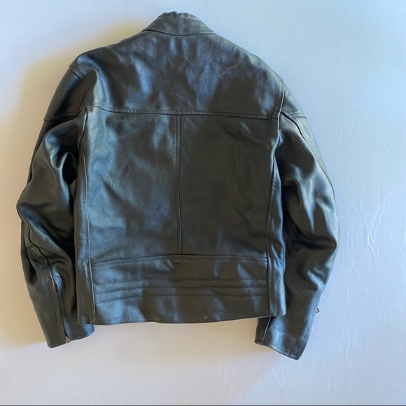 REAL LEATHER Brand men's leather biker motorcycle jacket size 40 - Picture 14 of 15